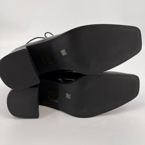 Journee Collection Covva Lace Up Boot Size 8.5 Black Faux Patent Leather - Picture 2 of 14